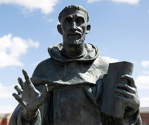 Statue of St. Dominic on campus