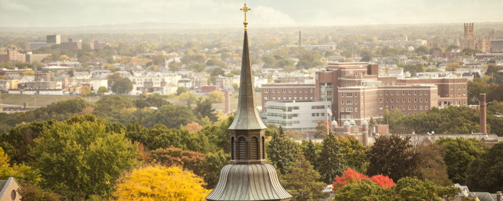 chapel in autumn