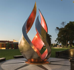 The Torch statue on campus